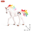 Oenux Classic Mythical Rainbow Pegasus Simulation Animal Original Fairy Tale Fly Horse Action Figures Model PVC Educational Toys