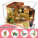 CUTEBEE DIY Puppenhaus Holz Miniatur Mini Puppenhaus mit Garten zum Bauen von Möbeln Kit Casa Spielzeug für Kinder Geburtstagsgeschenk