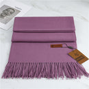 2022 Winter Cashmere Scarf Women Thick Warm Pashmina Shawls Wraps Solid Color Tassel Lady Blanket Echarpe Bufanda Hijab