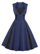 S-4XL Frauen Robe Retro Vintage Kleid 50er 60er Rockabilly Dot Swing Pin Up Sommer Party Kleider Elegante Tunika Vestidos Lässig