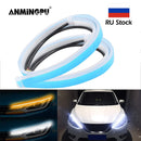 ANMINGPU 1 Paar Sequentielle DRL LED Streifen Blinker Gelb Helle Flexible DRL LED Tagfahrlicht für Autoscheinwerfer