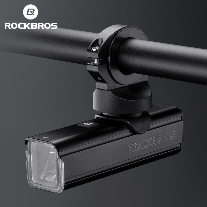 ROCKBROS 400-1000LM Fahrradlicht Fahrradscheinwerfer mit Halterung IPX3 USB wiederaufladbare Fahrradtaschenlampe Combo Out Front Holder