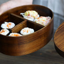 Brotdose aus Holz, japanische Bento-Lunchbox, Lebensmittelbehälter, kleine Obst-Sushi-Lebensmittelbox, Kinder-Schule-Lunchbox, Reise-Picknick-Geschirr