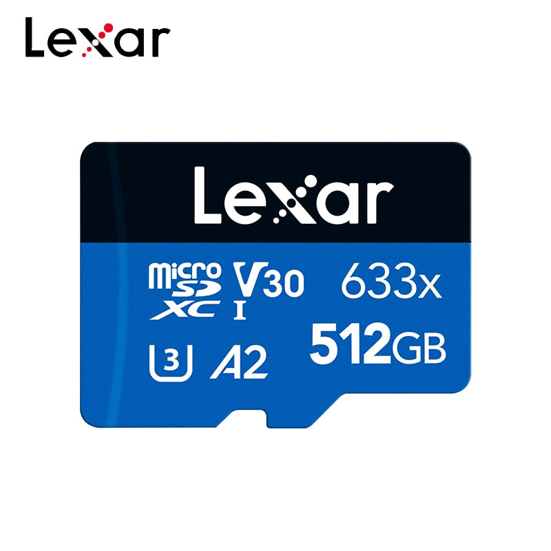 Original Lexar 128 GB Micro-SD-Karte 256 GB Speicherkarte 64 GB Hochgeschwindigkeit bis zu max. 95 M/s 512 G Class10 633 x TF-Flash-Karte