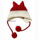 BomHCS Süße Fuchsohren Beanie Winter Warme 100% handgefertigte Strickmütze