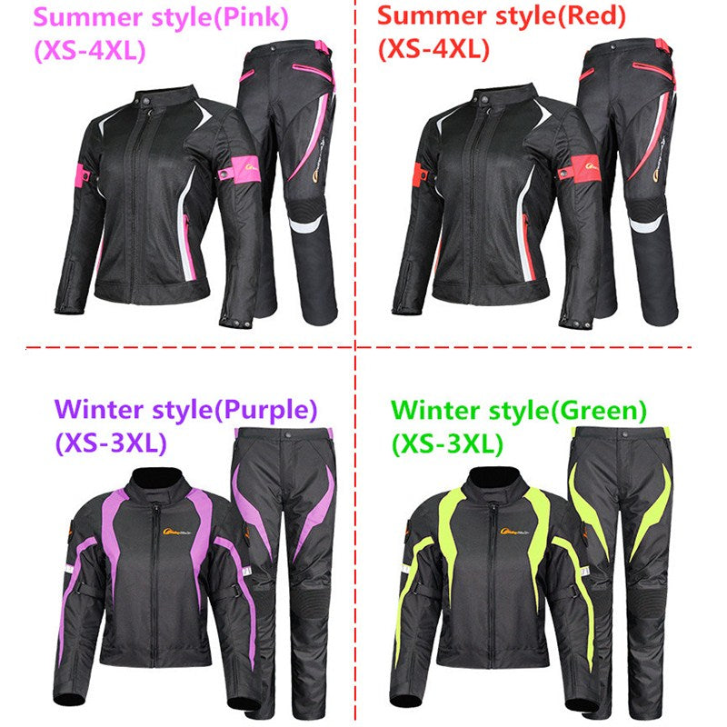 Chaqueta de moto para mujer, abrigo de armadura protectora para montar, verano, invierno, impermeable, cálido, ropa para mujer y niña, ropa anticolisión, JK-52