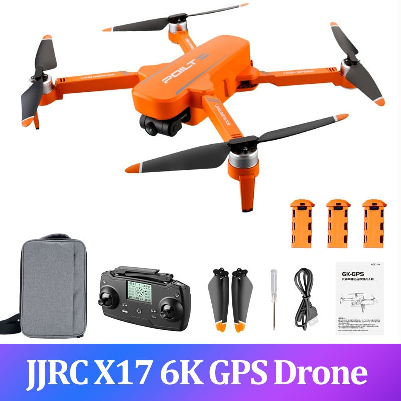 JJRC X17 6K GPS Drone with Camera 2-axis Gambal Brushless Quadcopter HD Camera Drone 1km 30mins Flight RC Helicopter VS KF101MAX