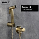 Awolf Rose Gold Hygienischer Duschkopf Handtoilette Bidet Sprühset Edelstahl Shattaf Messingventil Analdusche AP2102