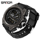SANDA Marke Herrenuhr Military Outdoor Sports Wasserdichte Uhren Dual Display Quarz LED Digitaluhr Relogio Masculino