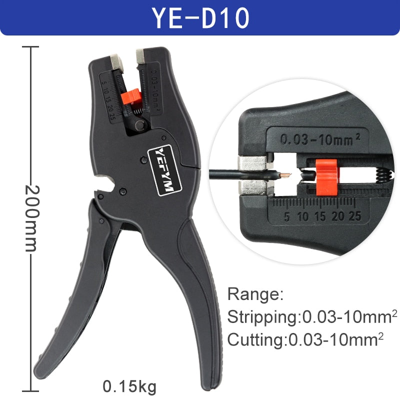 Abisolierzange 0,25-6mm²/10-24AWG YE-1 Kabelschneider praktisch elektrisch automatisch Multifunktions-Reparatur-Crimpwerkzeuge