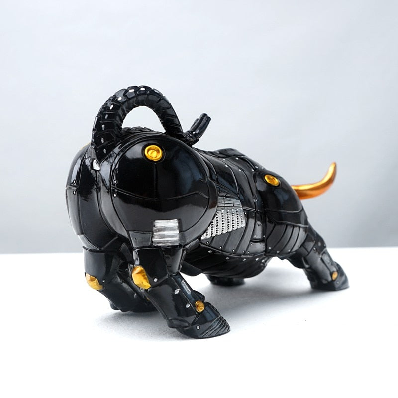 Vilead Abstract Bull Statue Geometric Cattle Sculpture Ornament Animal Figurines Morden Home Living Room Office Desktop Decor