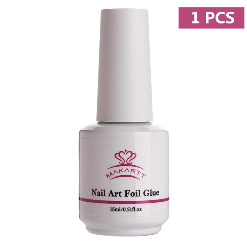 Makartt Nail Art Foil Glue Gel for Foil Stickers Nail Transfer Tips Manicure Art DIY 15ML 1 Bottles Nail Curing Lamp Required