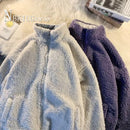 Abrigo de mujer de lana de cordero de imitación de invierno de doble cara, chaqueta femenina de moda para estudiantes coreanos