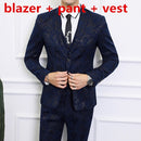 Left ROM Marke Luxus Herren Hochzeitsanzüge Schwarz / Blau Business Bankett Partykleid Sets Slim Fit Herrenbekleidung