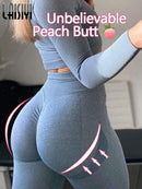 Conjuntos de mujer, chándal ajustado, sujetador transpirable, Top de manga larga, trajes sin costuras, Leggings Push Up de cintura alta, ropa de gimnasio, traje deportivo