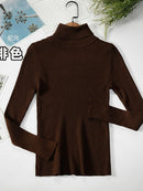 2022 suéteres básicos de cuello alto para mujer, suéter grueso y cálido para otoño e invierno, Tops ajustados, suéter de punto acanalado, Jersey suave para mujer