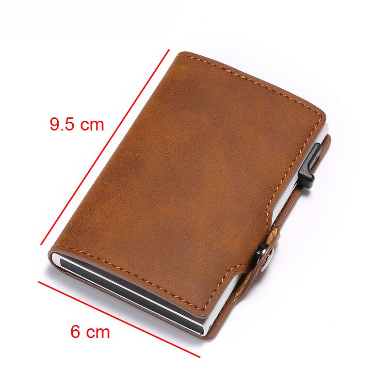 DIENQI New Antitheft Card Holder Leather Men Women Anti-magnetic Bank Credit Card Holder Minimalist Wallet Busienss Case Pocket