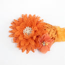 Baby Mädchen Blumen Stirnband Neugeborenes Kind Perlen Blumen mit Spitze breite Stirnbänder Bebes Haarschmuck Phoro Requisiten Kinder Turban