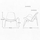 Nordic Massivholz Rückenlehne Wohnzimmer Stühle Lazy Leisure Sessel Haushaltsmöbel Modernes Leder Einzelsofa Shell Chair