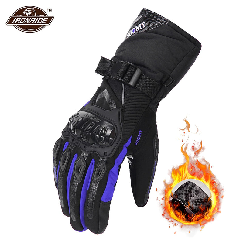 Guantes de invierno para motocicleta, Guantes impermeables para Moto Motocross, Guantes para Moto a prueba de viento, Guantes para montar en Moto con pantalla táctil