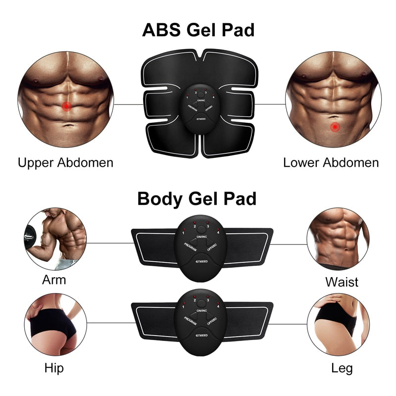 Estimulador muscular inalámbrico EMS, entrenamiento inteligente, entrenamiento Abdominal, pegatinas adelgazantes eléctricas, masajeador adelgazante corporal
