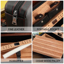 GALINER Tragbare Zedernholz Zigarren Humidor Box Reise Leder Zigarrenetui Aufbewahrung 4 Zigarren Box Humidor Luftbefeuchter für Zigarre