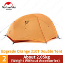 Naturehike Zelt Verbessertes Star River Campingzelt Ultraleichtes 2-Personen-4-Jahreszeiten-20D-Silikonzelt mit kostenloser Matte NH17T012-T