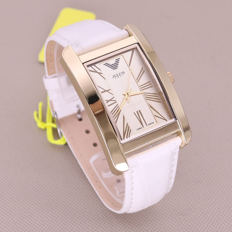 Klassische Damen-Herrenuhr Japan Quartz Hour Fine Fashion Armband Luxusmarke Leder Uhr Mädchen Geburtstagsgeschenk Julius No Box