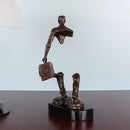 Famoso Bruno Catalano, estatua de viajero de bronce, escultura abstracta de viaje para hombre, figurita masculina, arte coleccionable, decoración del hogar