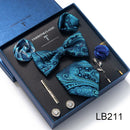 Krawatten-gesetzte LuxuxGeschenkbox-Silk Krawatten-Krawatten-gesetzte 8pcs der freien Verschiffen-Männer innerhalb der Verpackung festliche anwesende Krawatten-Einstecktücher