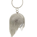 Boutique De FGG Round Ball Damen Gold Kristall Abendtaschen und Clutches Strass Quasten Hochzeit Party Braut Diamond Clutch