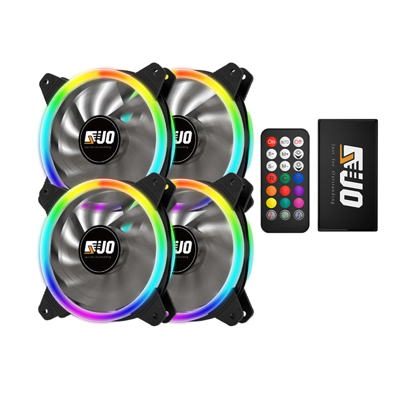 Ventilador con cubierta de PC RGB 120mm AURA SYNC 5V/3 pines silencioso CPU Cooler Sets ventilador 6 pines CPU radiador ajuste ventilador Color y velocidad