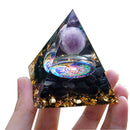 Orgonit-Pyramide 60 mm Amethyst-Kristallkugel mit natürlichem Obsidian-Kristallstein Orgon-Energieheilungs-Reiki-Chakra-Multiplikator