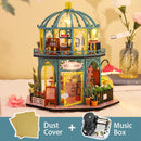 CUTEBEE DIY Puppenhaus Holz Miniatur Mini Puppenhaus mit Garten zum Bauen von Möbeln Kit Casa Spielzeug für Kinder Geburtstagsgeschenk