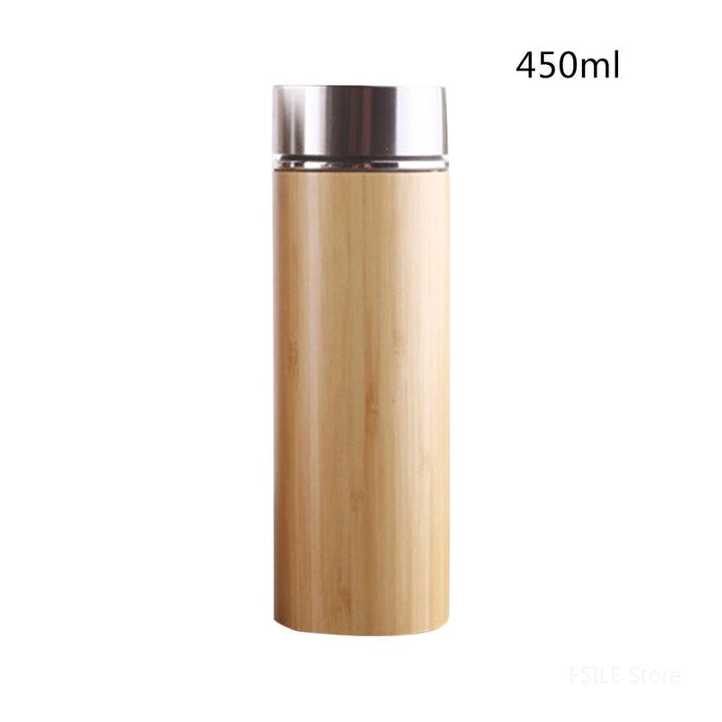 Natural Bamboo Thermos Cup Stainless Steel Bottle Vacuum Flasks Thermoses 12hours Tea Cup