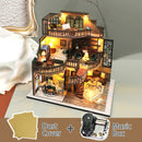 Cutebee DIY DollHouse Kit Casas de muñecas de madera Forest Teashop con muebles Kit Juguetes para niños Regalo de Navidad