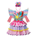 2022 neue Mode Baby Mädchen Candy Kleid Kinder Halloween Party Kostüm Bunte Ballkleid 2-12 Jahre Kinder Kleidung