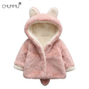 Autumn Winter Baby Outerwear Infants Girls Hooded Printed Princess Jacket Coats 1st Year Birthday Gifts Cotton Padded Clothes