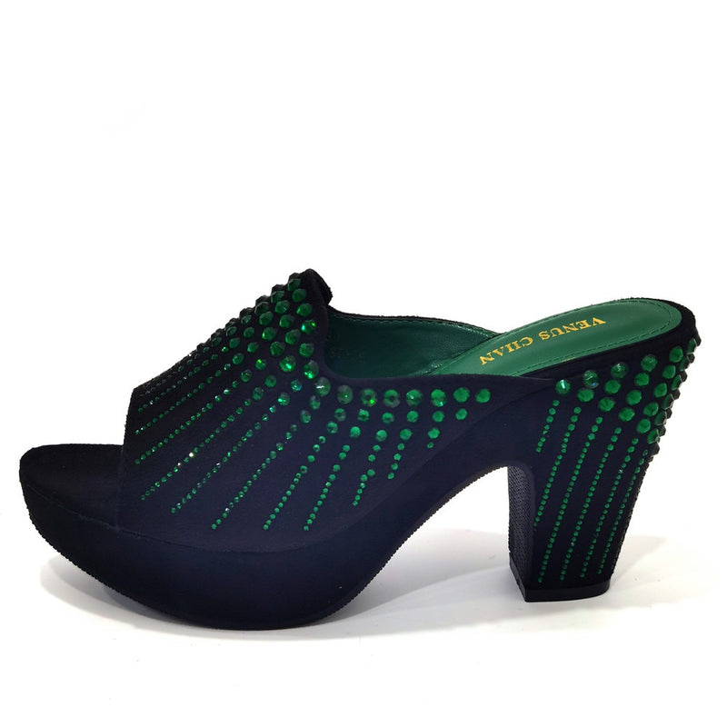 Zapatos de diseñador italiano para mujer, sandalias gruesas, zapatos de plataforma, zapatos de tacón alto para vestido de novia, mules de tacón cuadrado ostentosos para mujer