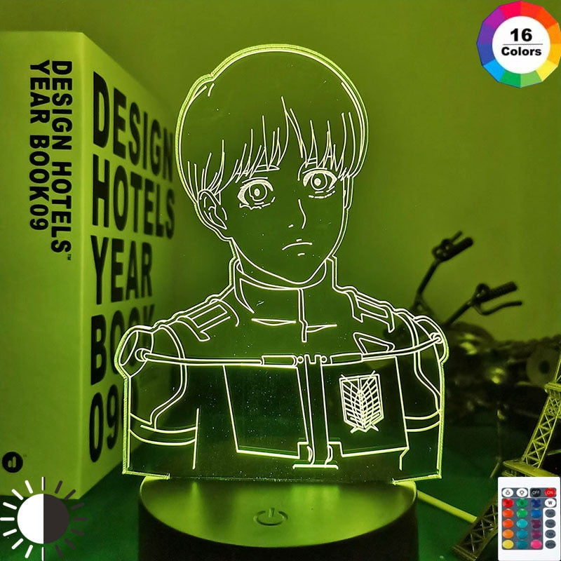 Luz Led de Anime Attack on Titan Armin Arlert para decoración de dormitorio, luz nocturna, regalo de cumpleaños para niños, lámpara 3d de Manga Shingeki No Kyojin