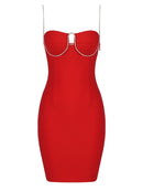 New Summer 2022 Women Sexy Fashion Crystal Diamond Black Bandage Dress Elegant Sparkly Celebrity Bodycon Party Dress Vestido