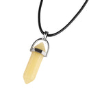 Colgante de piedra Natural LFPU, collar con colgante de piedra de cristal con punto curativo en forma de bala, joyería para mujer
