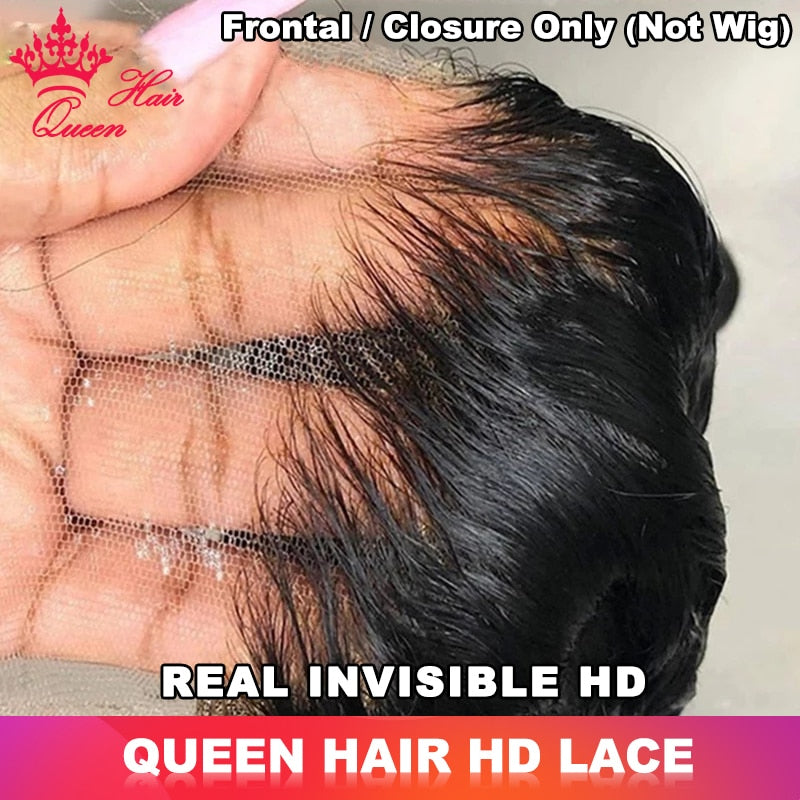 Queen Hair Real HD Invisible 4x4 5x5 6x6 7x7 13x4 13x6 Pre Plucked Lace Closure 100% Virgin Human Hair HD Lace Frontal Only