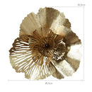 Moderne Schmiedeeisen 3D Gold Blume Wandbild Dekoration Home Wohnzimmer Wandbehang Handwerk Hotel Veranda Wandaufkleber Ornamente
