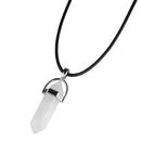 Colgante de piedra Natural LFPU, collar con colgante de piedra de cristal con punto curativo en forma de bala, joyería para mujer