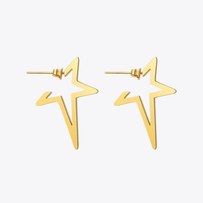 Enfashion Star Earrings Punk Stud Earring Rose Gold Color Earings Stainless Steel Earrings For Women Jewelry Wholesale