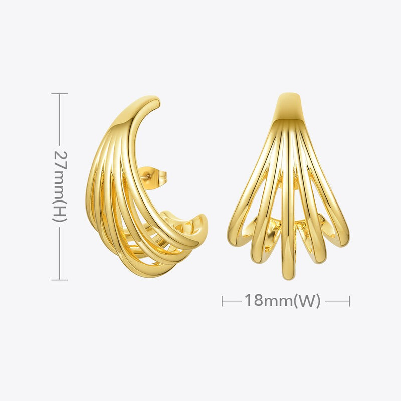 ENFASHION Geometrische Linien Ohrstecker Für Frauen Gold Farbe Metall Conch Ohrringe Modeschmuck 2020 Geschenke Kolczyki E201182