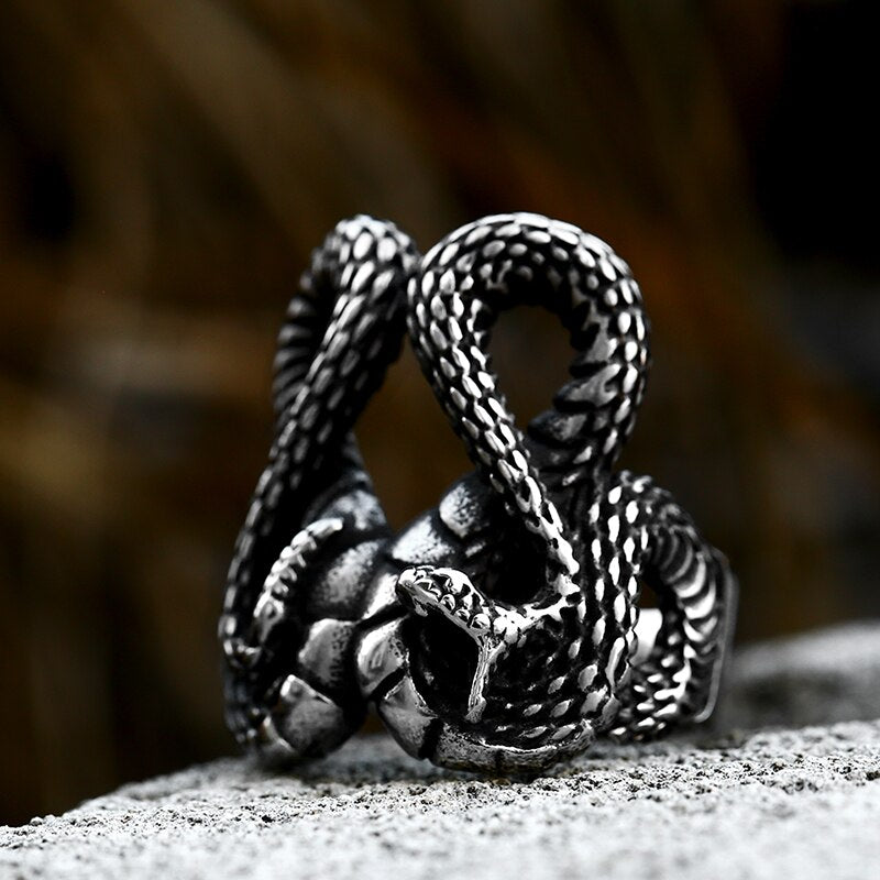 BEIER, recién llegado, anillo de serpiente, precio de fábrica, acero inoxidable de titanio, Punk, Metal pesado, Animal, joyería de moda para hombre, regalo, BR8-842