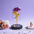 Weihnachtsgeschenk Schönheit und das Biest Konservierte Rosen im Glas Galaxy Rose Blume LED-Licht Kunstblume Geschenk für Frauen Mädchen