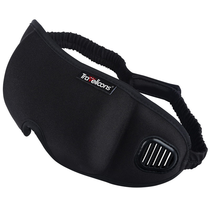 3D Eye Cover Sleeping Mask Eyeshade Travel Office Sleep Women Men Goggles Breathable Soft Adjustable Eyepatch Black Blindfold